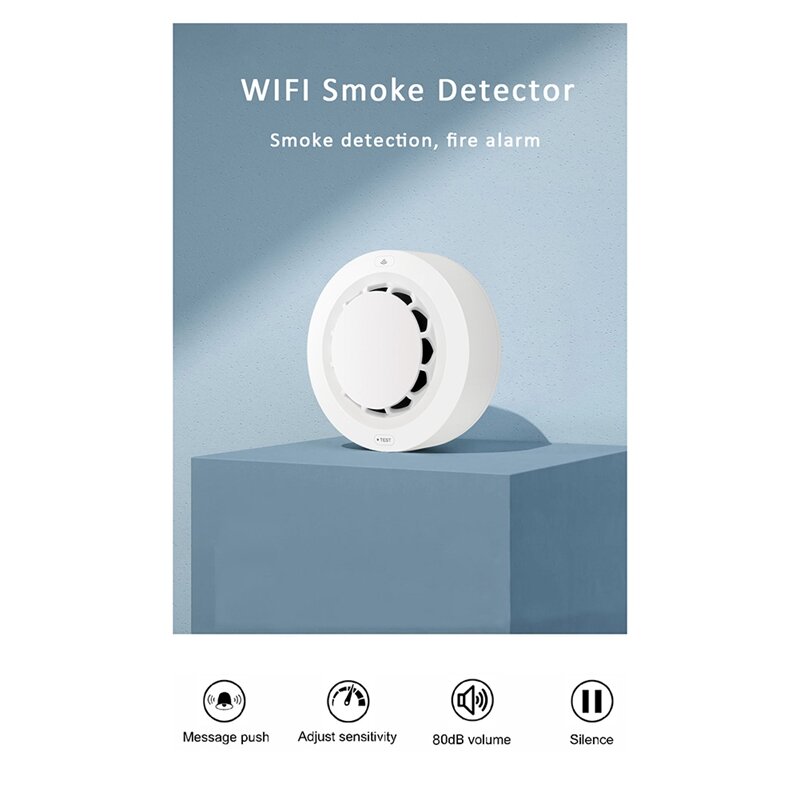 Tuya WiFi Smoke Alarm para Casa, Detector De Proteção Contra Incêndio, Sistema De Segurança Em Casa, Bombeiros