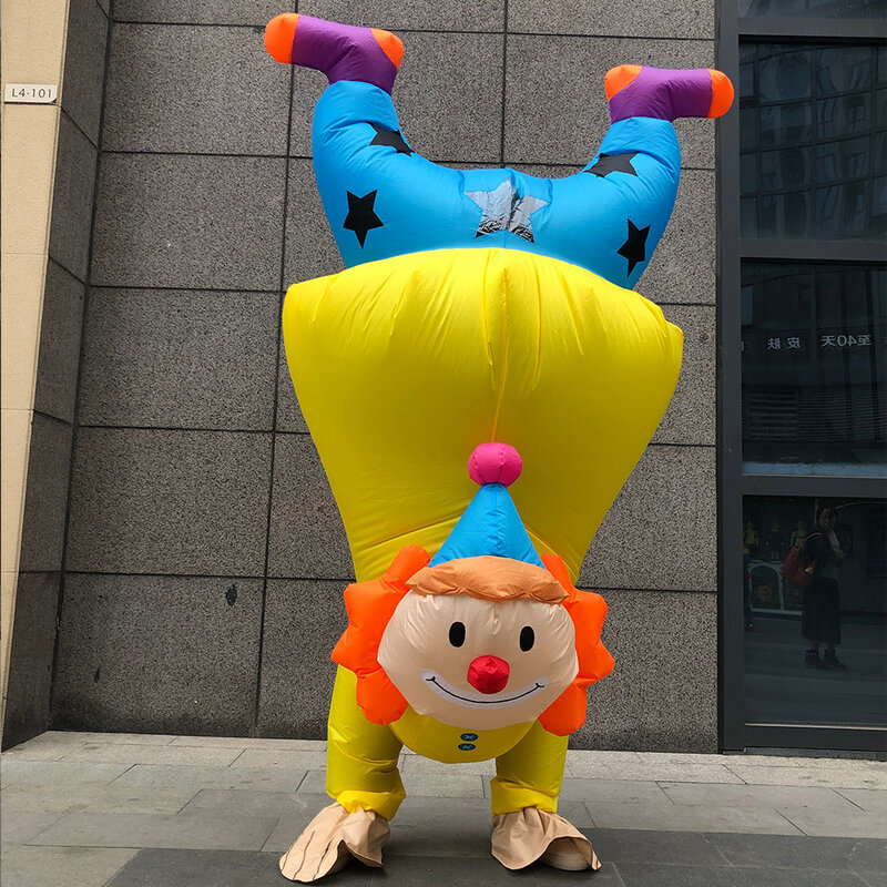 Simbok Ondersteboven Clown Opblaasbare Kostuum Voor Volwassen Mannen Vrouwen Dansfeesten Tv Programma 'S Carnavals Opening Feesten