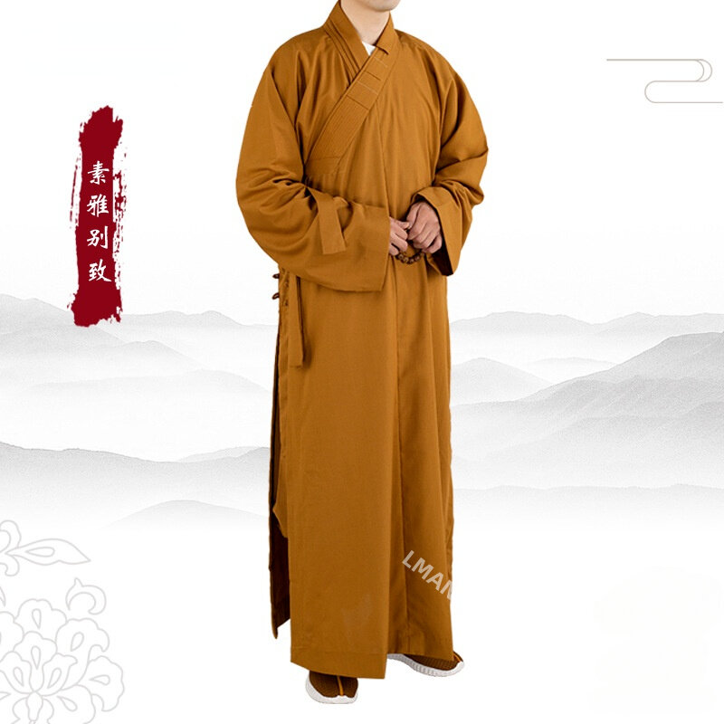 Batas largas chinas tradicionales para hombres adultos, ropa budista de monje budista, vestido de meditación Haiqing