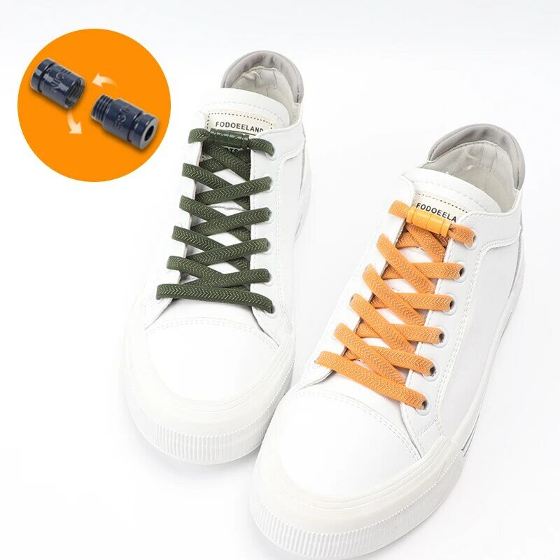 Cordones de bloqueo de cápsula de colores para zapatos, zapatillas de deporte sin cordones elásticos, planos y rápidos para niños y adultos