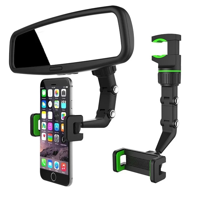 Auto Telefon Halter Rückspiegel 360 Grad Drehbare Multifunktionale Sitz Hängen Clip Handy Halterung GPS Stand