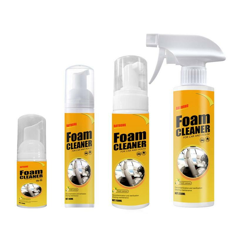 Car Cleaning Agent Interior Spray Foam Leather Wash Cleaner Home Auto Surfaces Maintenance with Sponge Multi-Purpose Cleann Tool