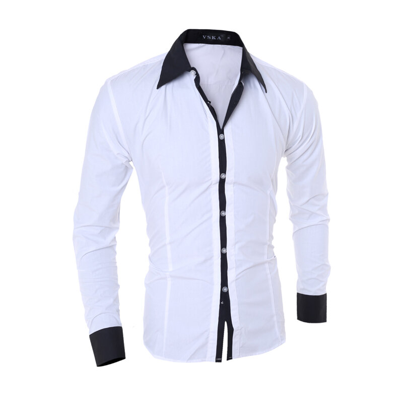 Camicie a righe da uomo camicie sociali bianche sottili a maniche lunghe abbigliamento maschile Casual Business Camisa Masculina Chemise camicia natalizia