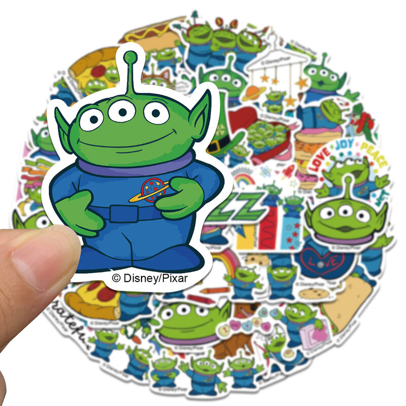 Disney Toy Story Alien Stickers Pack para crianças, Anime Decalque, Skate, Laptop, Motocicleta, Kawaii bonito, Filme de desenhos animados, Brinquedos, 42pcs