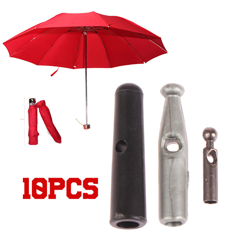 10X Folding Umbrella Bones Cover Metal Parts Components Metal Umbrella Tail Beads
