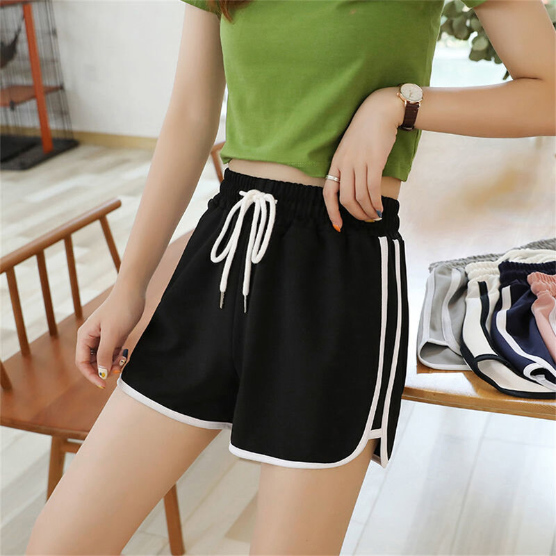 Women Shorts Summer Casual Breathable Bottoms Shorts Large Size Elastic High Waist Pants Sports Gym Yoga Fitness Running Shorts