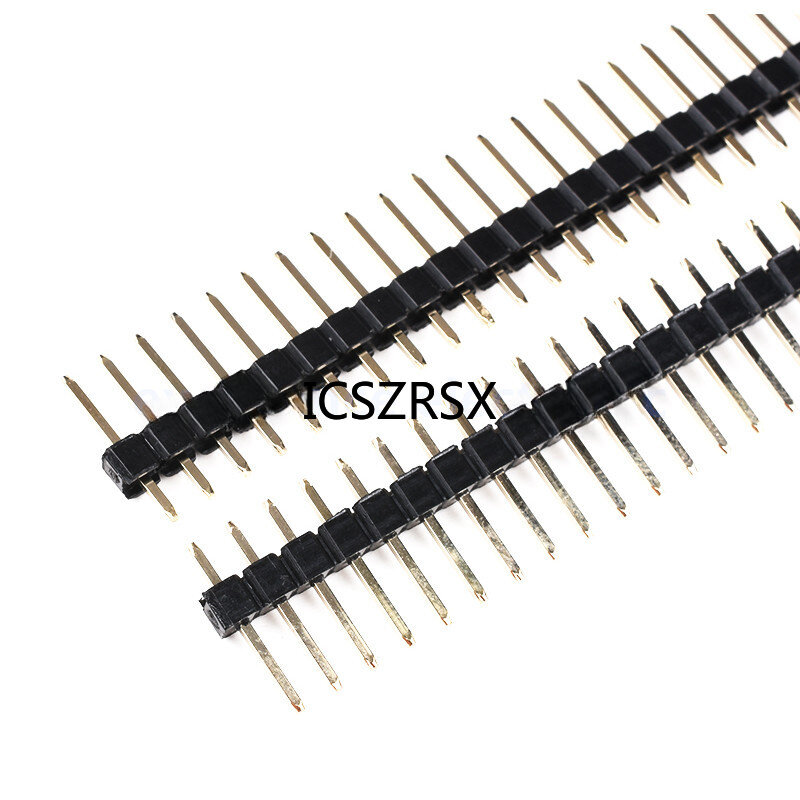 Masculino Single Row Masculino Pin Header, Breakaway PCB Board, Connector Strip Pinheader para Arduino, Long, 11mm, 15mm, 17mm, 19mm, 21mm, 25mm, 1x40P, 10 PCes