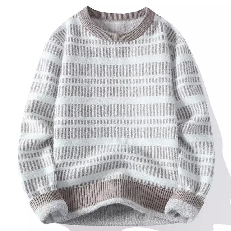 Suéter informal para hombre, jersey de manga larga con cuello redondo, estampado, alta calidad, Otoño, 2023