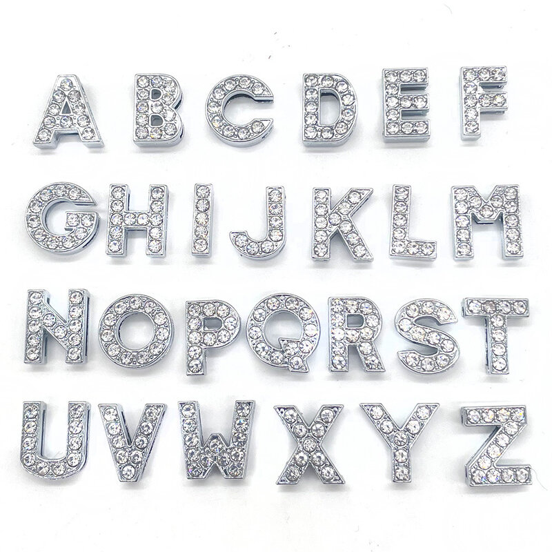 1pcs Metal Letters Shoe Charms Accessories Garden Shoe Decorations for Rhinestone Croc Charms Backpack Boys Girls X-mas Present