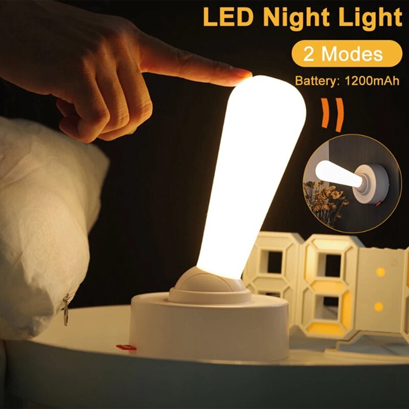Tuimellamp Usb Indoor Slaapkamer Bed Sfeer Licht Led Eenvoudige Siliconen Bedrading-Vrije Dimbare Wandlamp