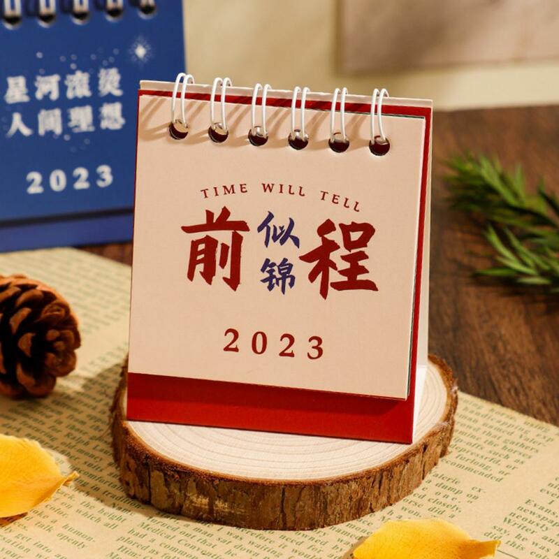 Kalender Meja Mini Tahan Lama Cocok untuk Perekaman Tebal 2023 Kalender Kertas Kalender Meja Berdiri Mini 2023 untuk Kantor