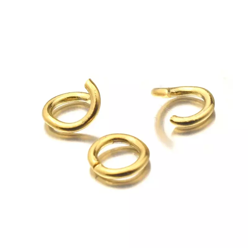 Lote de anillos abiertos de acero inoxidable, conectores dorados de 4, 5, 6, 8 y 10mm para hacer joyas, 100 piezas