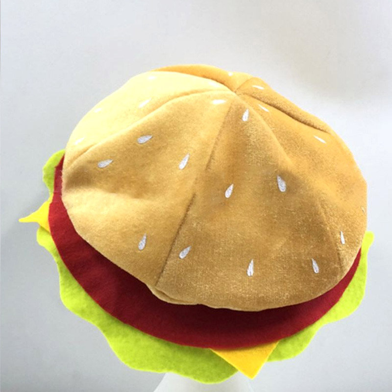 1 Stück niedlichen Cartoon Simulation Burger Food Hut lustige Burger Halloween Hut Persönlichkeit Party Ostern lässig Mütze Hut Erwachsenen Mütze