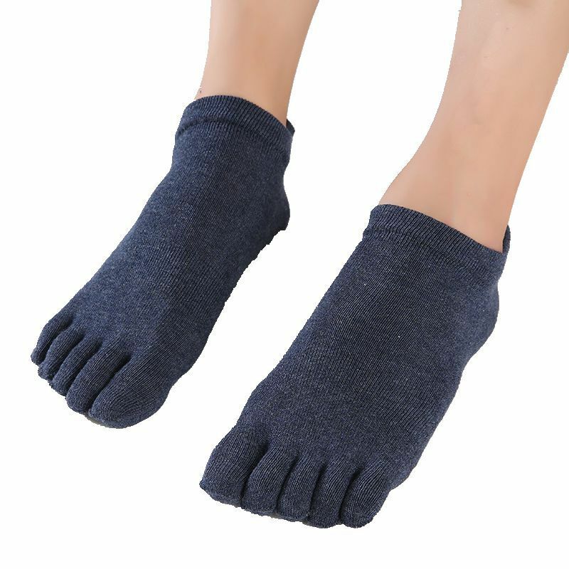 1 paio di calzini da uomo a cinque dita in cotone lavorato a maglia traspirante antiscivolo calzini da Yoga da pavimento calzini sportivi per il Fitness Indoor