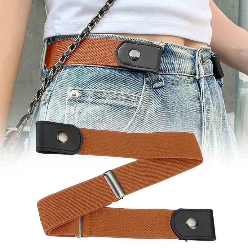 Adjustable Buckle-Free Belt Stretch Elastic Waist Band Invisible Belts Jean Pants Dress No Buckle Easy To Wear For Women Me C3O9