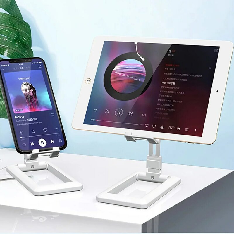 Olaf Penyangga Ponsel Tablet Dapat Dilipat untuk iPhone iPad Penopang Braket Meja Telepon Dapat Disesuaikan untuk Samsung Xiaomi