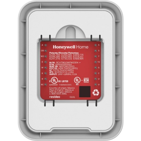 Honeywell ตัวควบคุมอุณหภูมิอัจฉริยะ Wi-Fi T9ในบ้านพร้อมเซ็นเซอร์อัจฉริยะในห้องหน้าจอสัมผัส Alexa และ Google Assist White