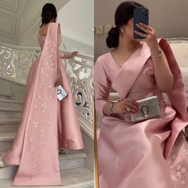 Satin Sequined Flower Beading Ruched Clubbing A-line One-shoulder Bespoke Occasion Gown Midi Dresses