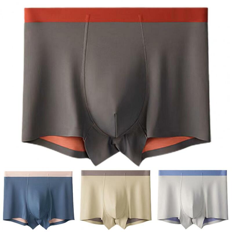 Cuecas masculinas macias e respiráveis de nylon boxer, secagem rápida, cintura elástica, tecido liso sedoso, boxers confortáveis