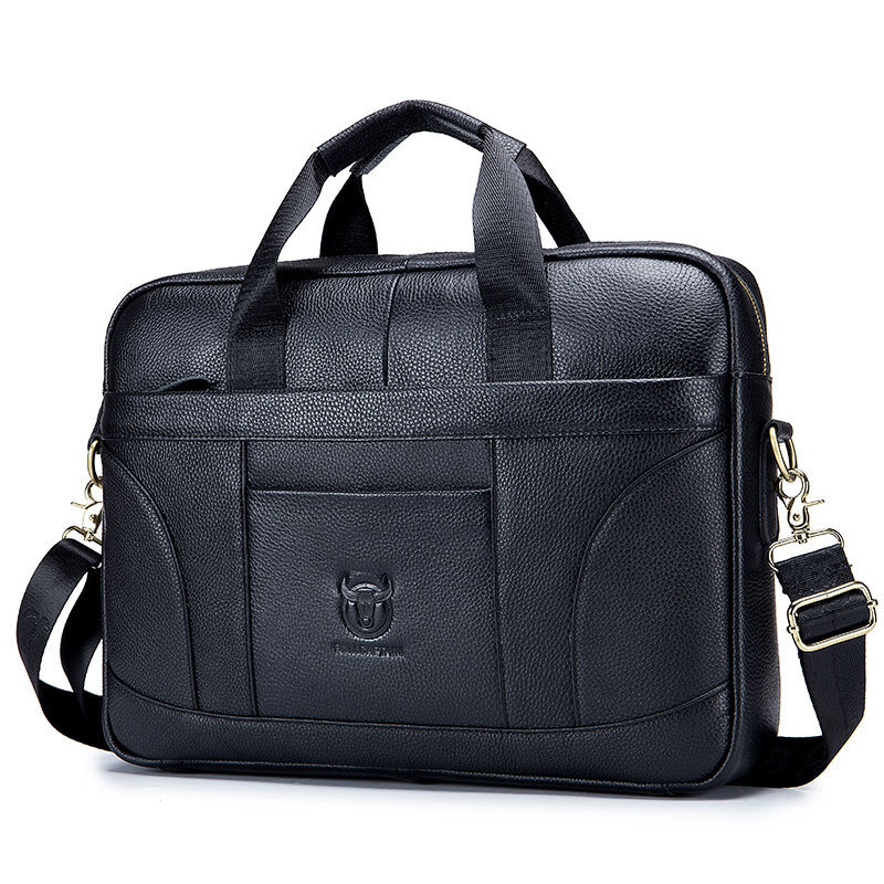 Портфель AG048 мужской из воловьей кожи, чемодан на плечо из воловьей кожи, деловая сумочка большой вместимости, подарок для ноутбука