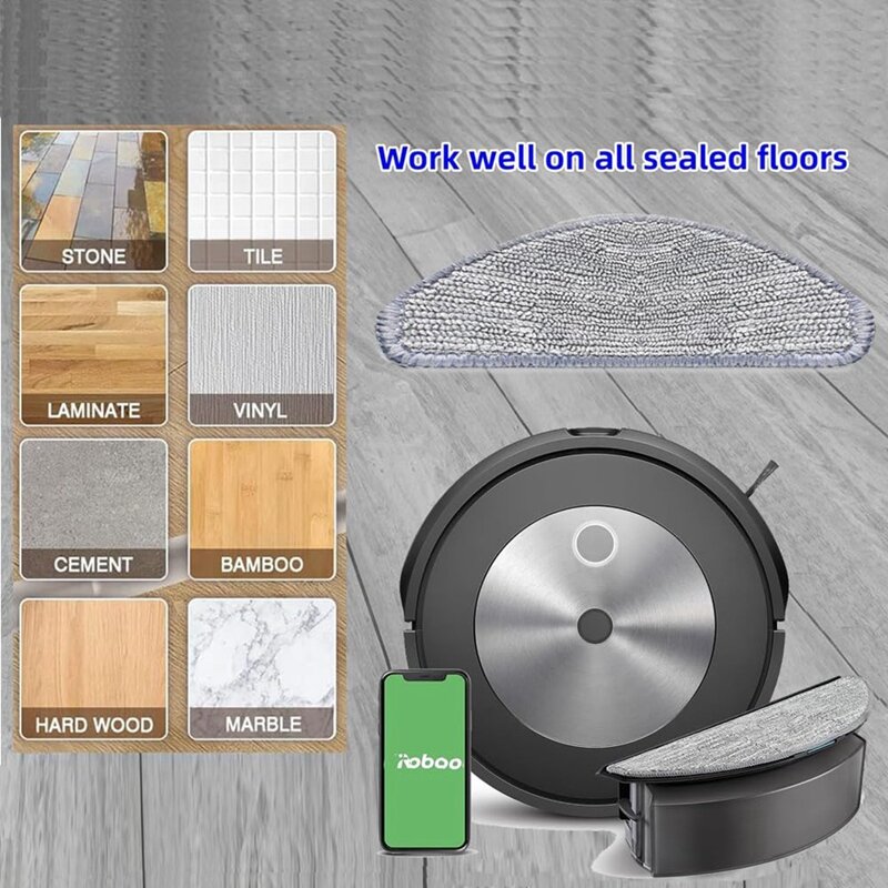 Suku cadang Kit untuk Irobot Roomba Combo I5 / I5 + / J5 / J5 + Robot penyedot debu sikat sisi utama bantalan pel Filter Hepa