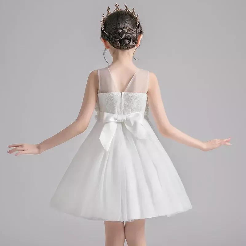 Gaze infantil fofa vestido de princesa, moda de verão para meninas, Korean Edition, saia para performance infantil, Novo, 2024
