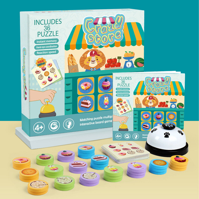 Crazy store restaurant dessert master children's board game memory reaction force parent-child interactive fun wooden toys