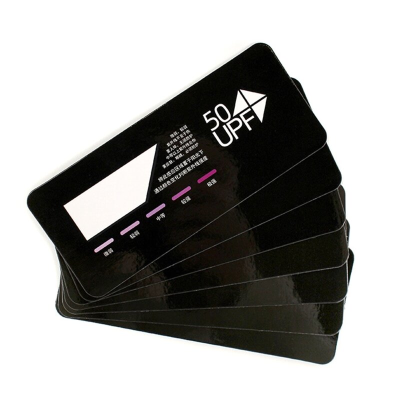 Capteur UV de Test rapide, indicateur de carte UV UPF50 + carte de Test, couleur profonde pour plus de solidité