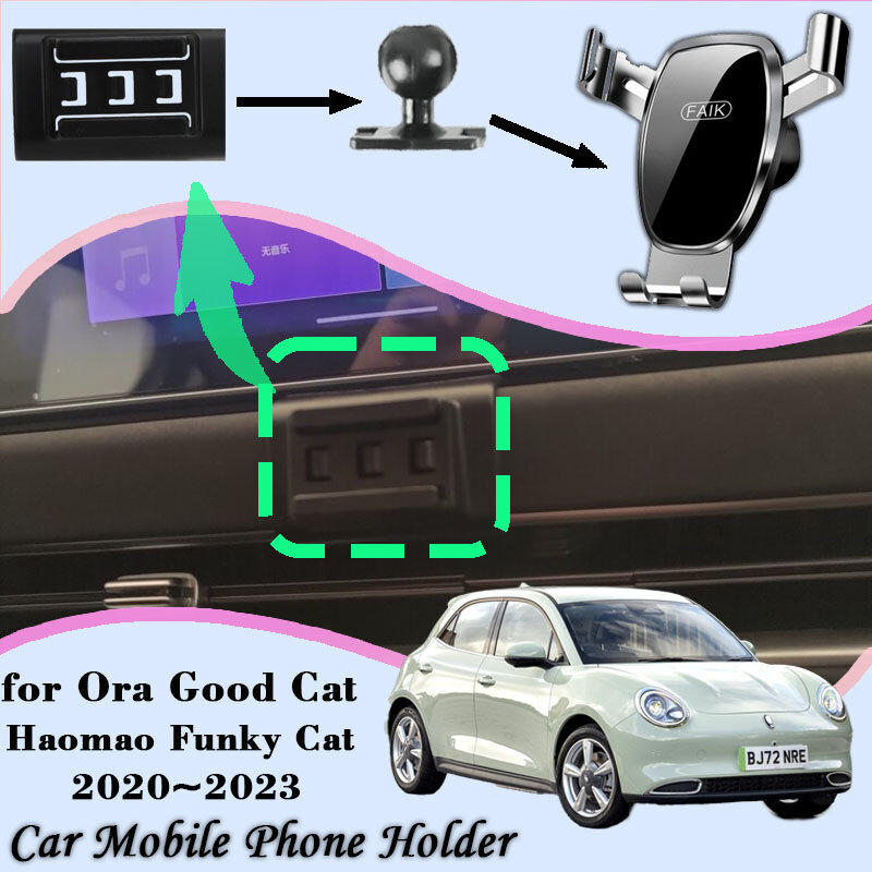 Uchwyt samochodowy do telefonu dla Ora dobrego kota Funky Cat GWM Ora 2020 ~ 2023 360 stopni obrotowe akcesoria do wspornik obsady grawitacyjnego GPS