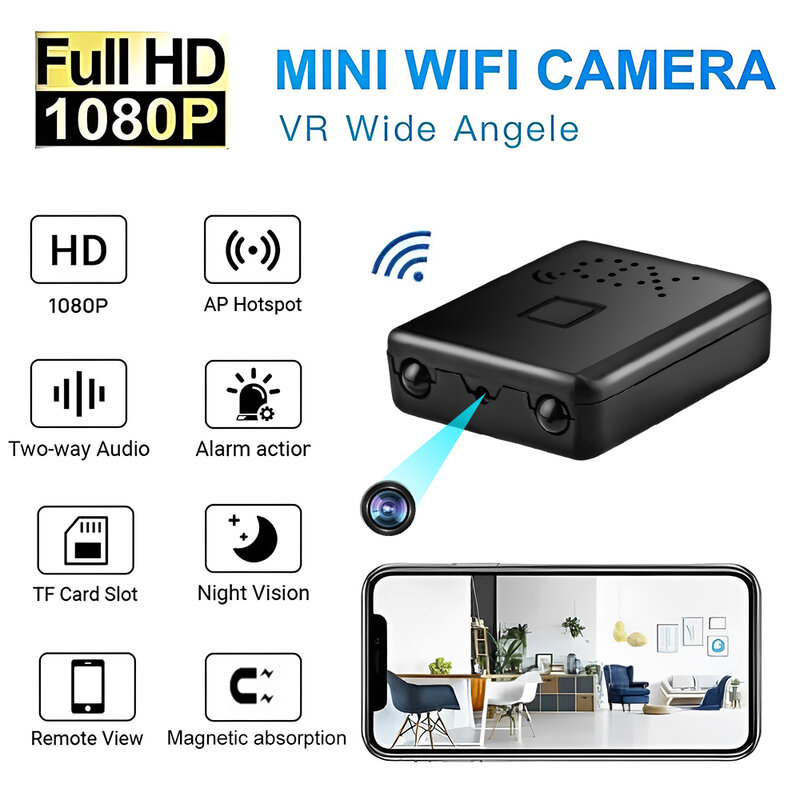 Kamera ip Mini 4K Full HD 1080P WiFi, kamera perekam Video HD deteksi gerakan IR-CUT dengan penglihatan malam