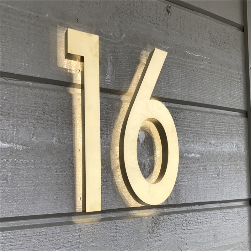 Factory Outlet 25Cm High 304 Stainless Steel Backlit Led House Number Sign