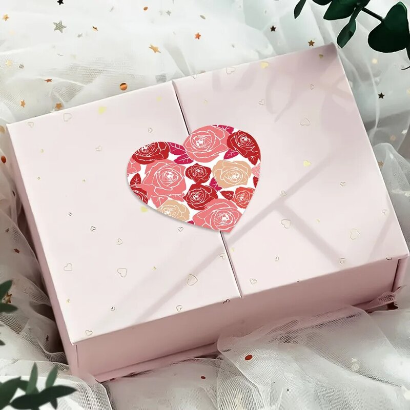 Pegatina de corazón para el Día de San Valentín, sello de embalaje de regalo de cumpleaños, decoración de invitación de fiesta, etiqueta para hornear, Color piezas, 100-500