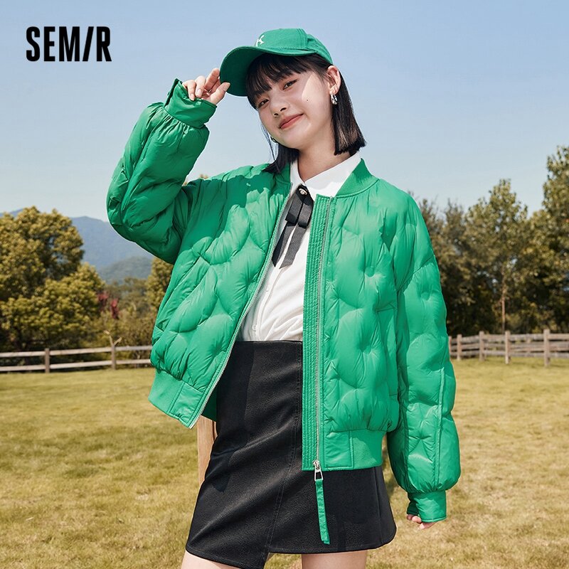 Semir เสื้อแจ็คเก็ตผู้หญิงกลางความยาวออกแบบเบสบอลหลวม2022ฤดูหนาวเสื้อใหม่ Retro แฟชั่น