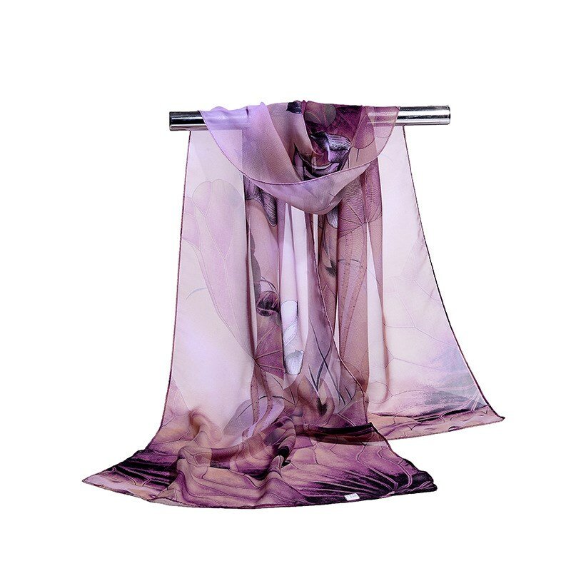 160*50cm Fashion print simulation silk chiffon striped scarf wild fashion shawl sunscreen Flower floral scarf scarves