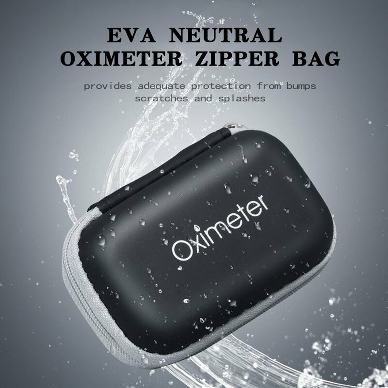 Bolsa de almacenamiento con cremallera para oxímetro, Kit de cubierta para oxímetro neutro de EVA, bolsa de transporte de protección