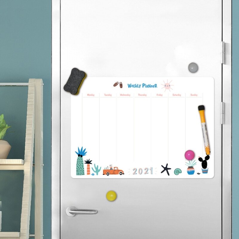 Lịch tủ lạnh từ tính Bảng trắng Công cụ lập kế hoạch hàng tuần cho nhà bếp Dropship
