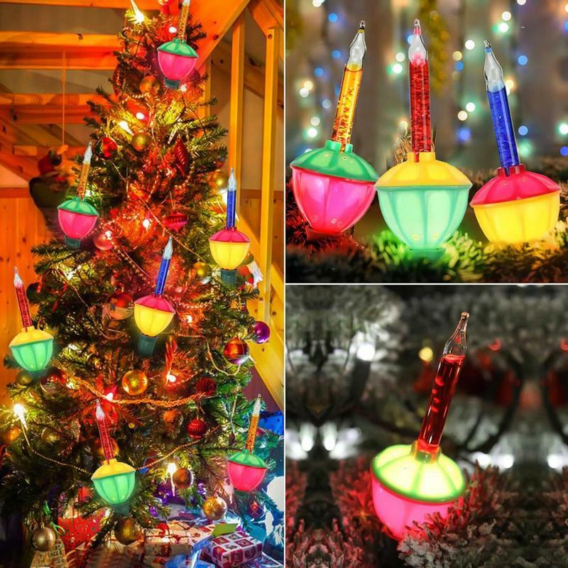 Bombillas de luces fluidas de burbujas multicolor, Base de candelabro Vintage de Navidad, reemplazo de luces de burbuja, decoraciones para árboles de Navidad
