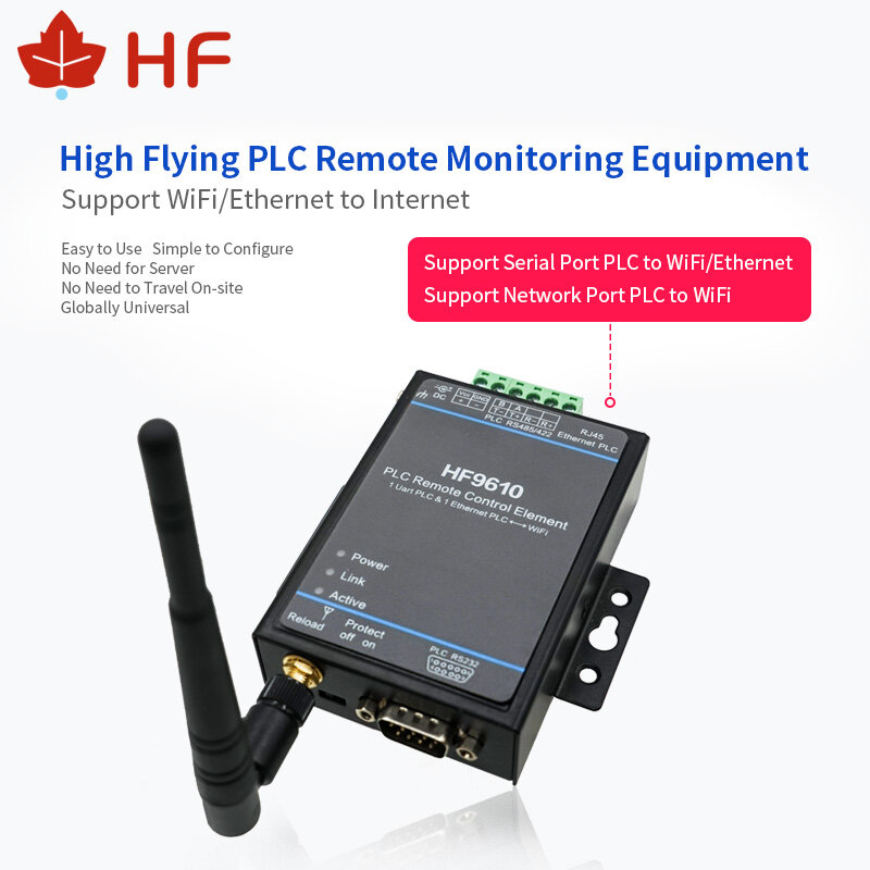 Módulo de monitoreo de descarga de Control remoto HF9610 PLC, Serial compatible con Mitsubishi, Siemens, Omron, Schneider, Panasonic, plc, wifi
