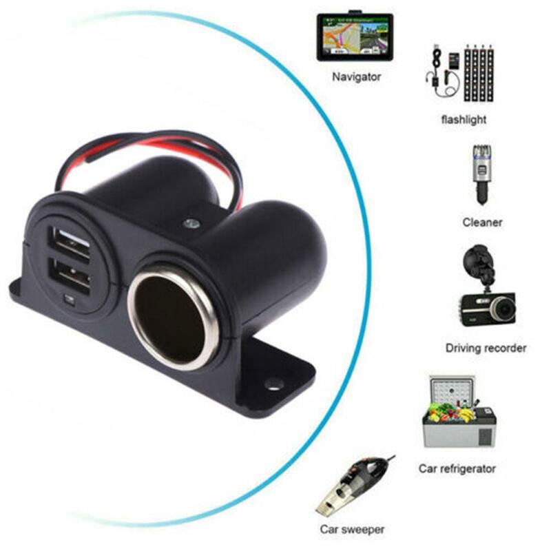 Portas USB carregador com campista embutido, adaptador de carro, soquete embutido, plugue multi, carregador de carro, DC 5V, duplo 3.1A