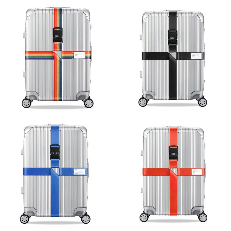 Nylon 3 Digits Password Lock Luggage Strap Cross Belt Packing Adjustable Travel Suitcase Buckle Strap Baggage Belts