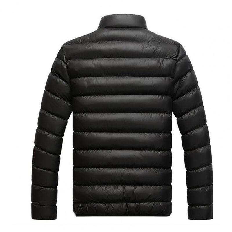 Abrigo de algodón acolchado a prueba de frío para hombre, abrigo cálido con bolsillos gruesos, elegante
