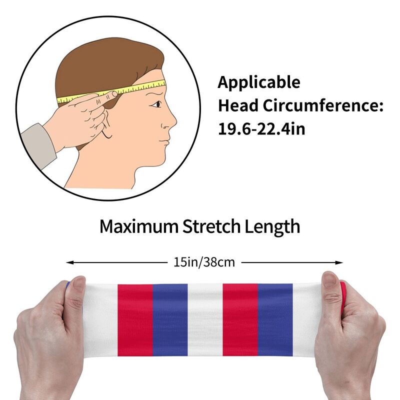 Flaga francji sportowe opaski na głowę dla kobiet mężczyzn rozciągliwa odprowadzanie wilgoci opaska na siłownię