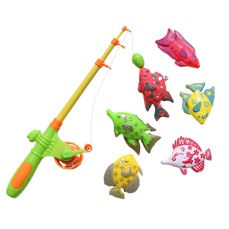 6PCS giocattoli da pesca magnetici in legno Montessori divertenti giocattoli in legno per la cognizione della vita marina per bambini Set di giocattoli interattivi
