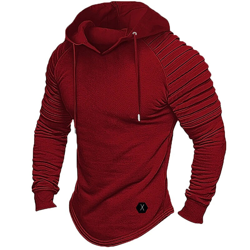 Comfy Fashion Shirt Pullover Full Sleeve Gym Hooded Hoodies Long Sleeve Loose Mens Shirt Muscle Outdoor Slim Soft