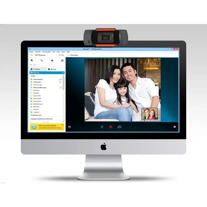 Minicámara Web para ordenador de escritorio, Webcam con micrófono giratorio, 1080P, 720p, 480p, HD