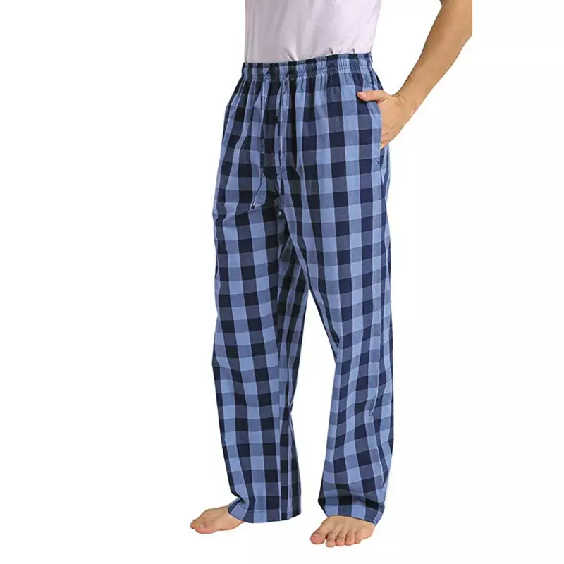 Штаны большого размера, спортивные повседневные мужские модные домашние брюки 40 #, свободные клетчатые брюки, клетчатые спортивные штаны, Пижама