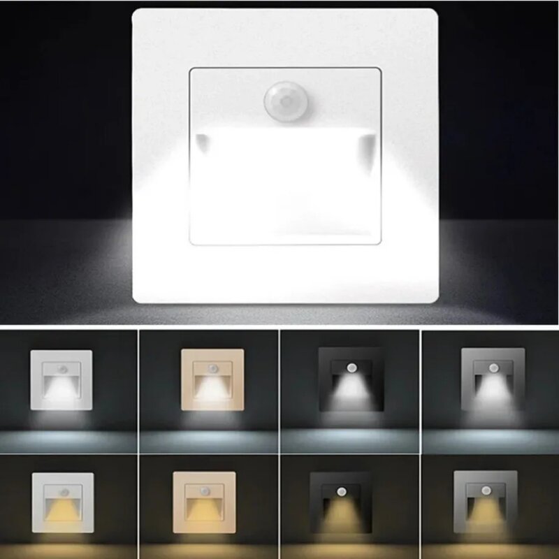 Pir-モーションセンサー付き赤外線LEDランプ,階段,寝室のナイトライト,埋め込み式ステップライト