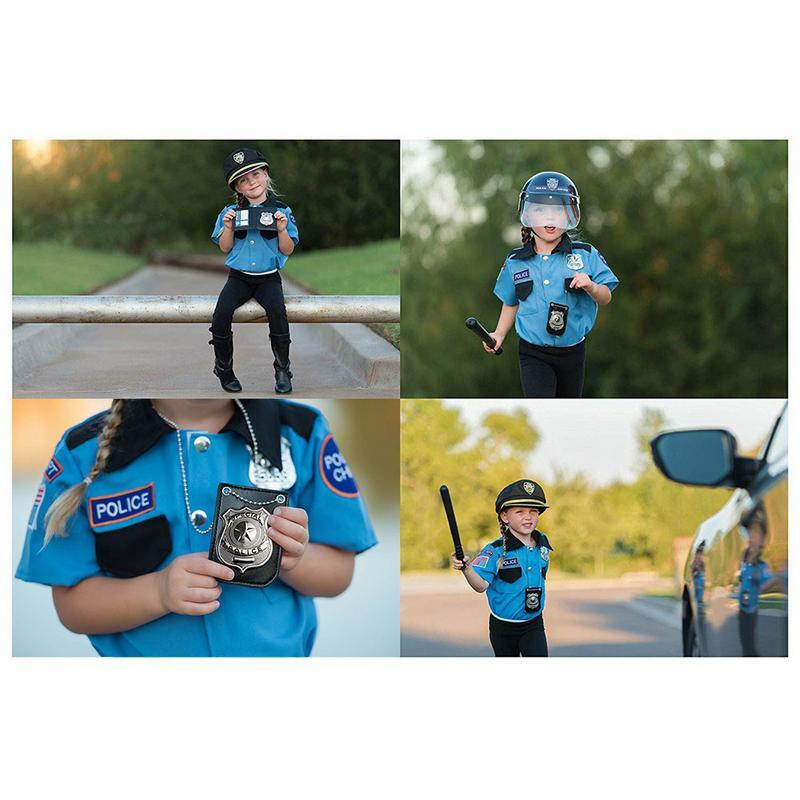 Children's Cosplay Toy America Police Role Play Toy Dress Up Pretend Play America Police Special Badge With Chain And Belt Clip