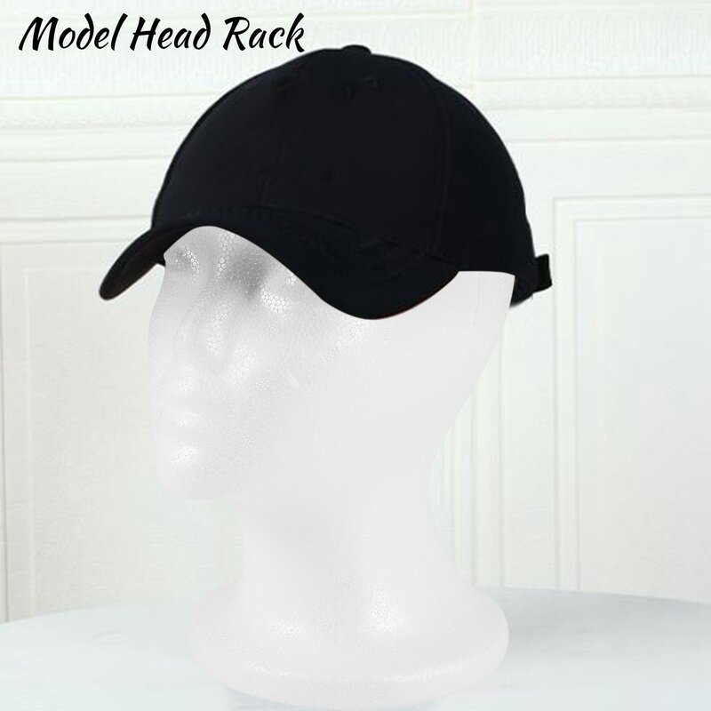 Manekin busa wanita, Model kepala topi Wig Display rak berdiri putih