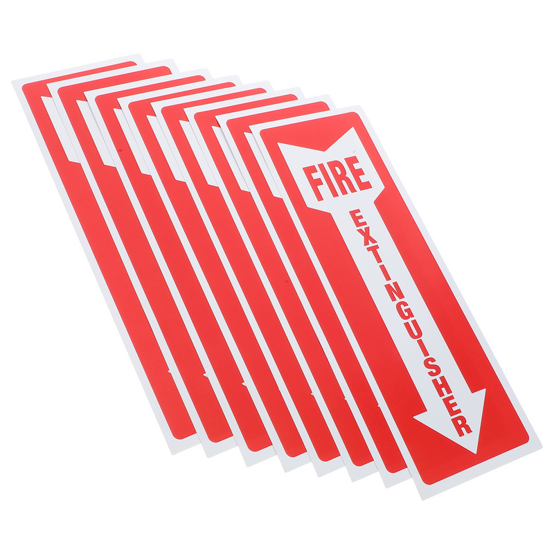 Etiquetas adhesivas para extintor de incendios, pegatinas de oficina para tienda minorista, 8 piezas